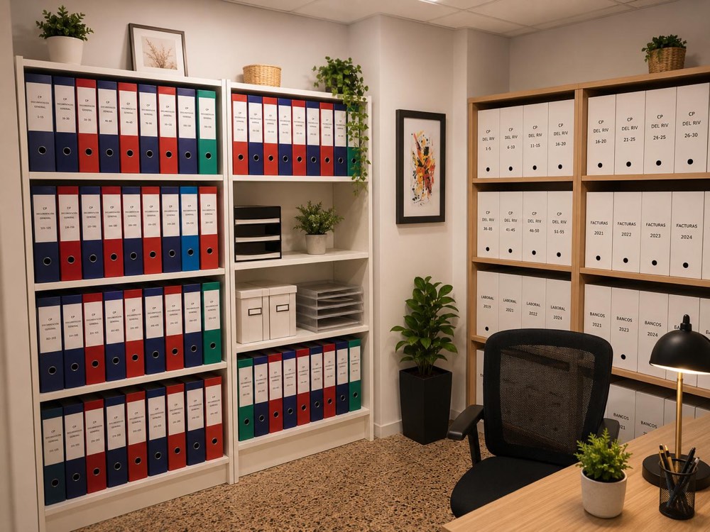 Archivo de documentación de comunidades organizado por carpetas